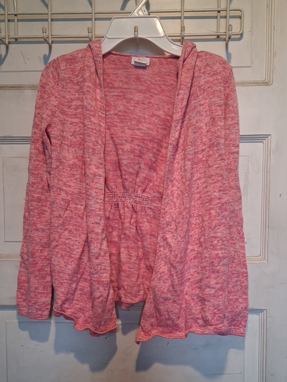 Circo Pink Marled Open-Front Hooded Cardigan